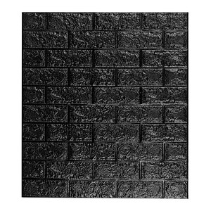 5 relaxdays Wandpaneele selbstklebend schwarz 70,0 x 78,0 cm