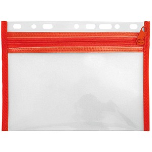 VELOFLEX Reißverschlussbeutel VELOBAG A5 transparent/rot 0,3 mm
