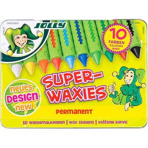 10 JOLLY SUPERWAXIES Wachsmalstifte farbsortiert