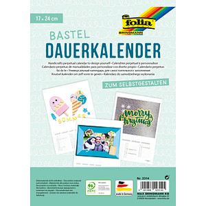 folia Kreativ-Wandkalender, 170 x 240 mm, weiß