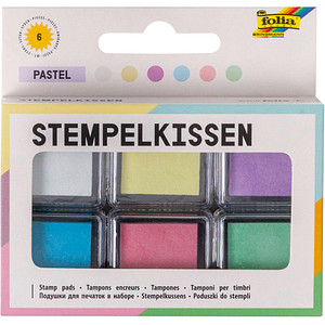 folia Stempelkissen Set "Pastell", 6-farbig sortiert
