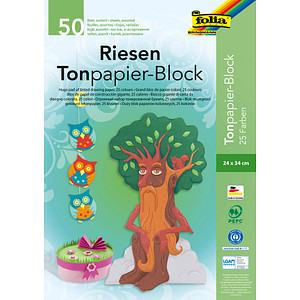 folia Riesen Tonpapierblock, (B)240 x (H)340 mm, 130 g/qm