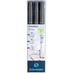 Schneider Pictus Fineliner-Set schwarz 3 St.
