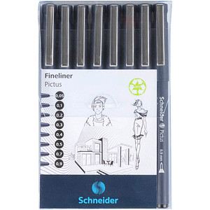 Schneider Pictus Fineliner-Set schwarz 8 St.