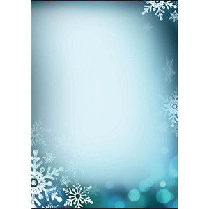 SIGEL Weihnachtsbriefpapier Blue Snowflakes Motiv DIN A4 90 g/qm 25 Blatt
