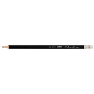 FABER-CASTELL 1112 Bleistifte HB schwarz mit Radierer 12 St.