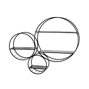 HAKU Möbel Wandregale-Set schwarz 90,0 x 15,0 x 73,0 cm