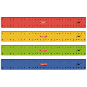 BRUNNEN Lineal 30,0 cm, rot, gelb, grün oder blau