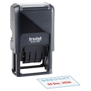 trodat Datumstempel mit Text Gebucht printy-dater 4750/L7 selbstfärbend blau rot