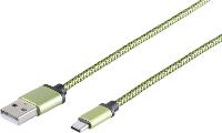 S-CONN USB Ladekabel USB A-ST auf USB C-ST Nylon aqua 0,9m (14-50119)