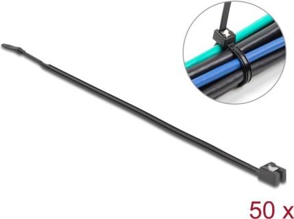 DELOCK KBI selbstschneidend L200 x B 4,8 mm 50 Stück schwarz