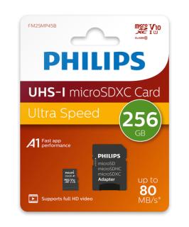 PHILIPS MicroSDXC Card     256GB Class 10 UHS-I U1 incl. Adapter