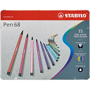 15 STABILO Pen 68 Filzstifte farbsortiert
