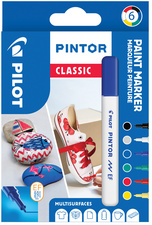 PILOT Pigmentmarker PINTOR, extra fein, 6er Set "CLASSIC