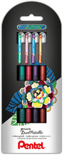 Pentel Hybrid Gel-Tintenroller Dua l Pen, 4er Etui (5102654)