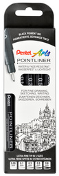 Fineliner permanent 5er Set, schwarz Strichstärke: 0,05/0,1/0,3/0,5/0,8mm