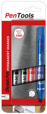 Pentel Permanent-Marker N60, Keilspitze, 4er Etui, sortiert