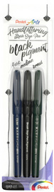 PentelArts Kalligrafiestift Sign Pen Brush, schwarz, 3er Set