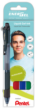 Pentel Liquid Gel-Tintenroller Ener Gel-X BL107, 4er Etui (5103007)