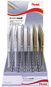 Pentel Gel-Tintenroller K118, gold und silber, Display (5103045)