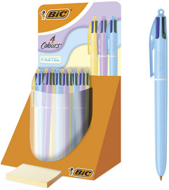 BIC Druckkugelschreiber 4 Colours Pastell, 30er Display