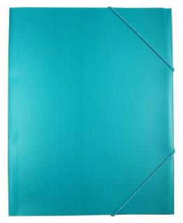 EXXO by HFP Eckspanner / Gummizugmappe / Sammelmappe, A4, aus PP, mit 30mm Füllhöhe, mit Gummizug und 3 Einschlagklappen im Rückendeckel, Farbe: türkis– 1 Stück