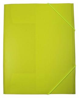 EXXO by HFP Eckspanner / Gummizugmappe / Sammelmappe, A4, aus PP, mit 30mm Füllhöhe, mit Gummizug und 3 Einschlagklappen im Rückendeckel, Farbe: limone– 1 Stück