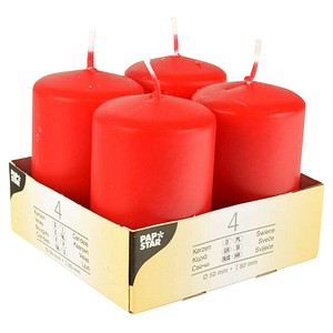 4 PAPSTAR Kerzen rot