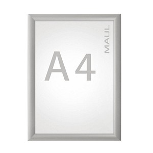 MAUL HEBEL Plakatrahmen standard, DIN A4, Aluminium-Rahmen silbereloxierter Alu