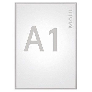 MAUL HEBEL Plakatrahmen standard, DIN A1, Aluminium-Rahmen silbereloxierter Alu