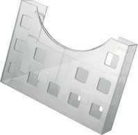 HELIT Prospekthalter, DIN A5 quer-2x DIN A6 hoch, glasklar zur Wandanbringung o