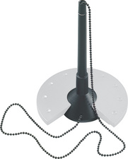 HELIT Kugelschreiber-Ständer, schwarz-lichtgrau mit schwarz verchromter Metallk