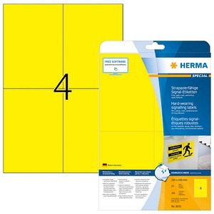 HERMA Signal-Schilder A4 105x148 mm gelb Folie 100 St.