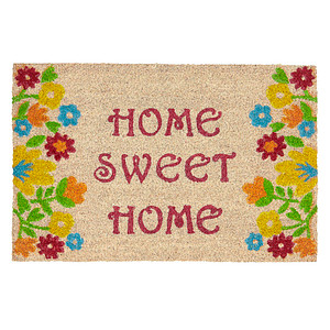 relaxdays Kokosmatte HOME SWEET HOME mehrfarbig 40,0 x 60,0 cm