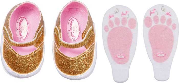 Baby Annabell Schuhe Gold 43cm