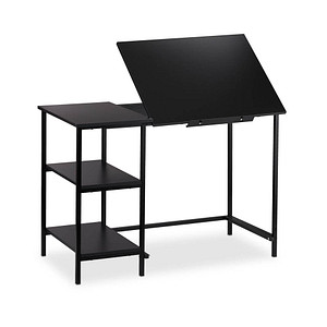 relaxdays Schreibtisch schwarz rechteckig 4-Fuß-Gestell schwarz 110,0 x 55,0 cm