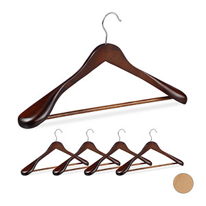 5 relaxdays Kleiderbügel braun