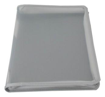 EXXO by HFP Zipper-Mappe / Portfoliomappe / Reissverschlusstasche, A4 XL, aus PP, mit 30mm Füllhöhe, mit Reissverschluss, Einschubtasche innen und Beschriftungstasche , Farbe: transparent klar – 1 Stück