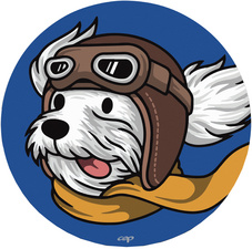 CEP Mauspad Kids "Pilotenhund", rund