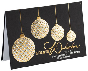 RÖMERTURM Weihnachtskarte "Goldende Weihnachtskugeln