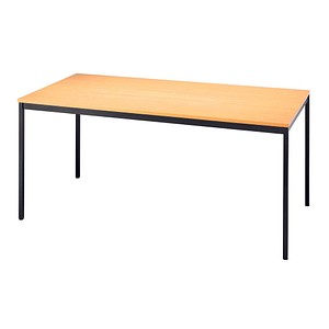 HAMMERBACHER Konferenztisch buche rechteckig, Vierkantrohr schwarz, 160,0 x 80,0 x 72,0 cm