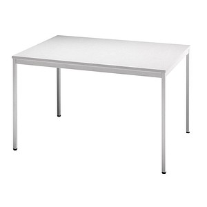 HAMMERBACHER Konferenztisch lichtgrau rechteckig, Vierkantrohr grau, 120,0 x 80,0 x 72,0 cm