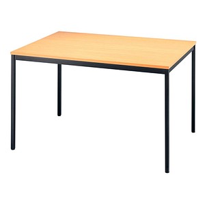 HAMMERBACHER Konferenztisch buche rechteckig, Vierkantrohr schwarz, 120,0 x 80,0 x 72,0 cm