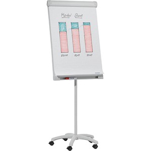 FRANKEN Flipchart Standard Mobil, 670 x 950 mm, hellgrau Tafel magnethaftend, S