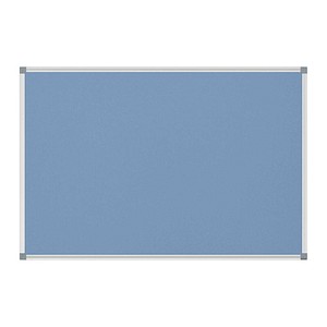 Pinnboard Standard 90/180 hellblau Textil Alurahmen, Ecken grau