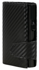 CLICKSAFE Geldbörse mit Kartenetui, Kunstleder,carbonschwarz
