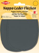 KLEIBER Nappa-Lederflecken oval, 100 x 125 mm, dunkelgrau