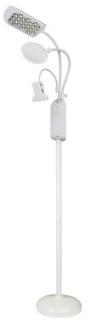 KLEIBER LED-Stehleuchte mit Klemme & Lupe, weiß