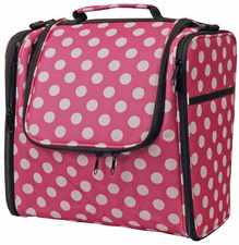 KLEIBER Garn- & Strickzubehör-Tasche "Punkte", pink/weiß