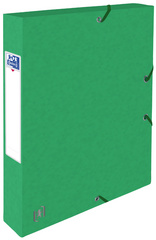 Sammelbox, DIN A4, 40mm, 425g, grün 3 Einschlagklappen, Gummiband,